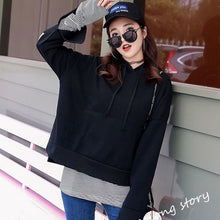 Load image into Gallery viewer, Hoodies Women Autumn Winter Trendy Embroidery Korean Style Simple Casual Kawaii Ulzzang Oversize Womens Clothing Chic Streetwear