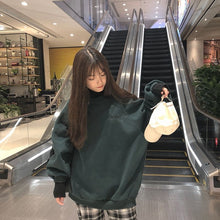 Load image into Gallery viewer, Hoodies Women Autumn Winter Trendy Embroidery Korean Style Simple Casual Kawaii Ulzzang Oversize Womens Clothing Chic Streetwear