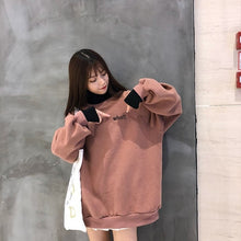 Load image into Gallery viewer, Hoodies Women Autumn Winter Trendy Embroidery Korean Style Simple Casual Kawaii Ulzzang Oversize Womens Clothing Chic Streetwear