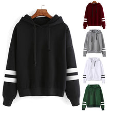 Load image into Gallery viewer, Black Friday Deals 2018 New Striped Long Sleeve Solid Hooded Hoodie arrival Womens  Sweatshirt Jumper Hooded Warm Pullover Tops