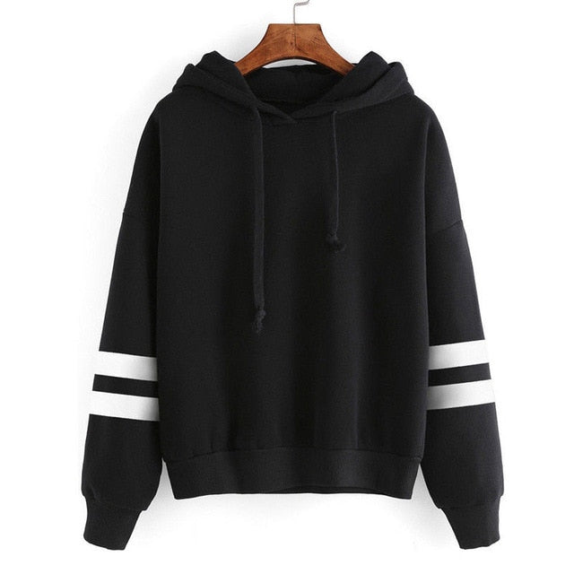 Black Friday Deals 2018 New Striped Long Sleeve Solid Hooded Hoodie arrival Womens  Sweatshirt Jumper Hooded Warm Pullover Tops