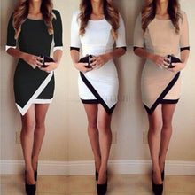 Load image into Gallery viewer, Elegant Half Sleeve Party Club OL Office Lady Mini Dress Irregular Tunic Split Clothes New Women Sexy Formal Bandage Dress