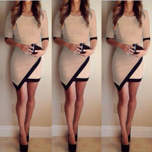 Load image into Gallery viewer, Elegant Half Sleeve Party Club OL Office Lady Mini Dress Irregular Tunic Split Clothes New Women Sexy Formal Bandage Dress