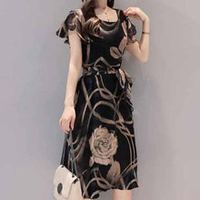 Load image into Gallery viewer, Women Dress Floral Printed A-line Slim Fit U Neck Dress for Summer AIC88