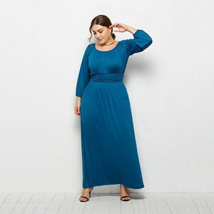 Daily suit OWLPRINCESS The new 2019 autumn big pure color code of the dress round neck long sleeve loose dress